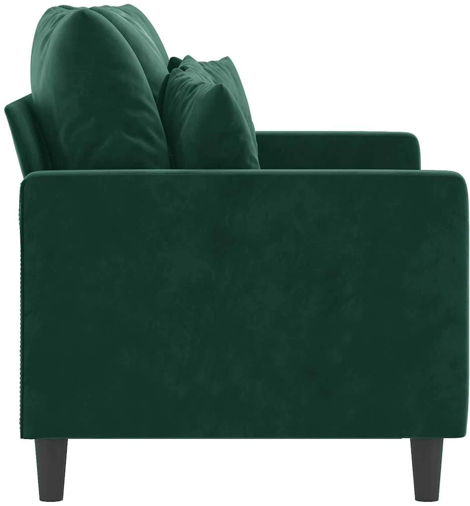 Dvivietė sofa, tamsiai žalios spalvos, 120cm, aksomas