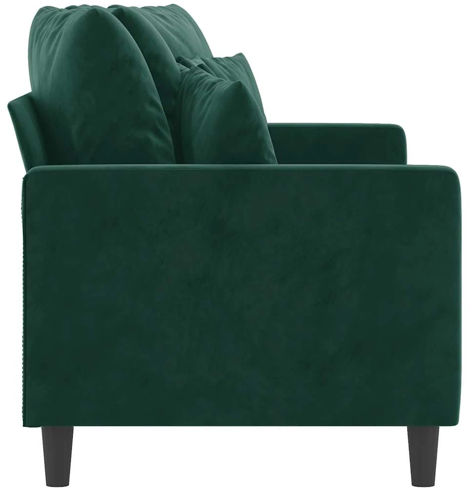 Dvivietė sofa, tamsiai žalios spalvos, 140cm, aksomas