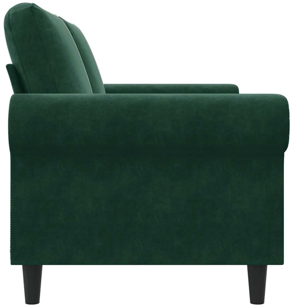 Dvivietė sofa, tamsiai žalios spalvos, 140cm, aksomas