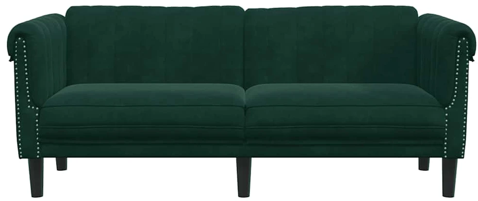 Dvivietė sofa, tamsiai žalios spalvos, aksomas