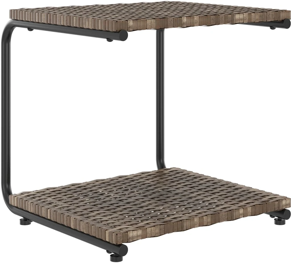Dvivietis saulės gultas su pagalvėlėmis, rudas, poliratanas