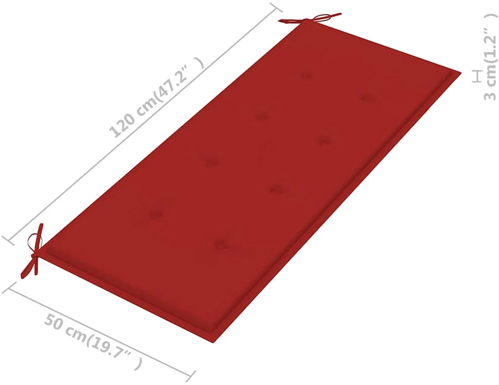 Dvivietis sodo suoliukas su pagalvėle, 120cm, eukalipto masyvas