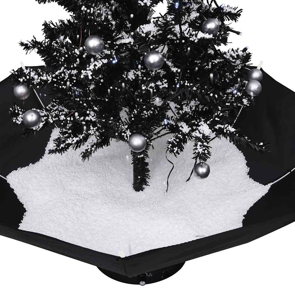 Eglutė su sniego funkcija ir skėčio pagrindu, juoda, 75cm, PVC