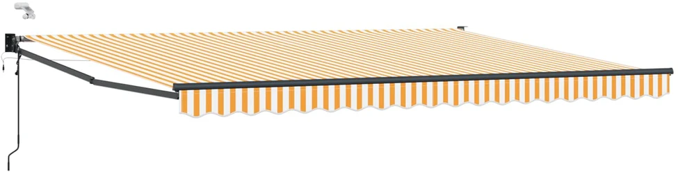 Elektrinė ištraukiama pavėsinė Geltona ir balta 4 × 3 m
