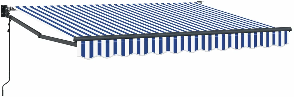 Ištraukiama markizė Mėlyna ir balta 2,5 x 2 m