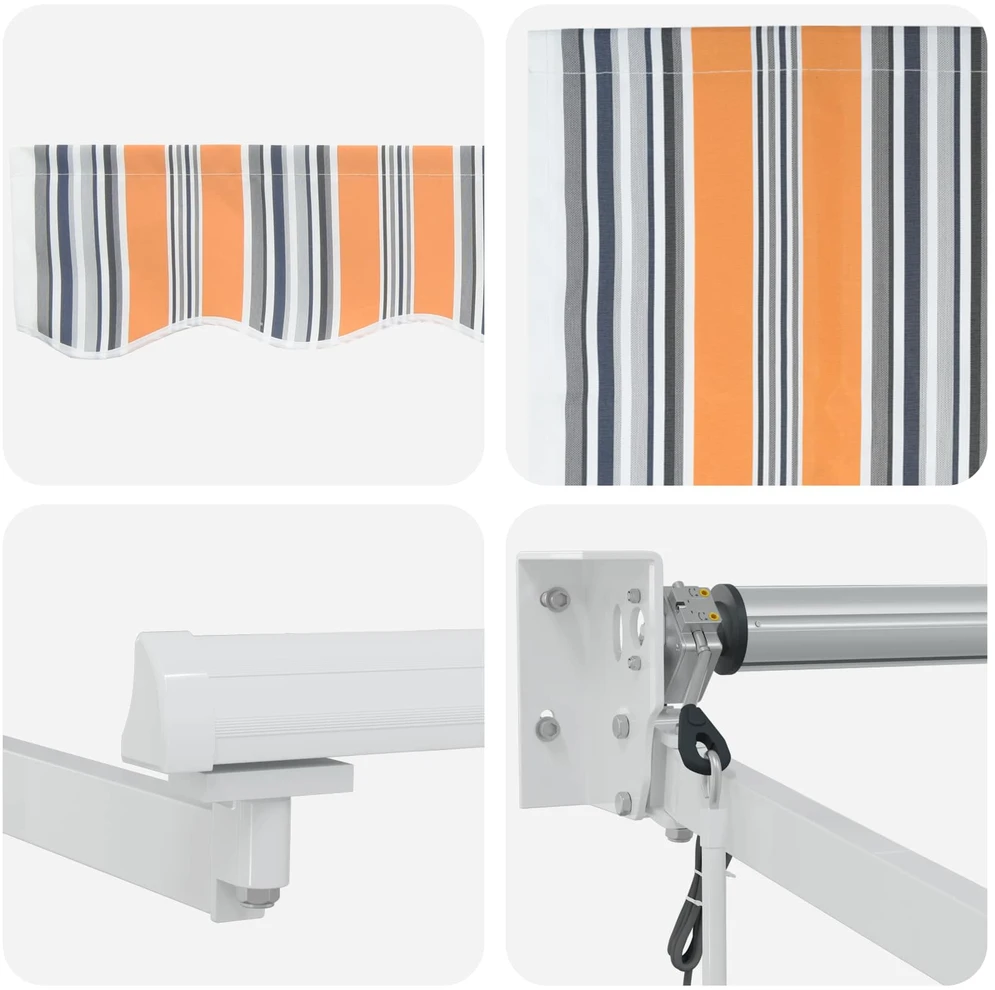Elektrinė ištraukiama pavėsinė Pilka, Oranžinė, Balta 3 x 2,5 m