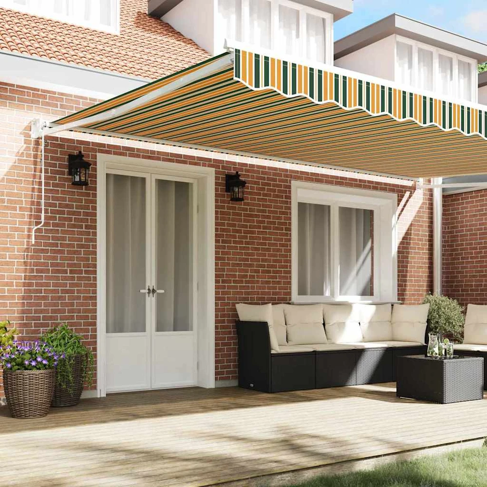 Ištraukiama markizė Žalia 500 × 300 cm Poliesteris ir Metalas