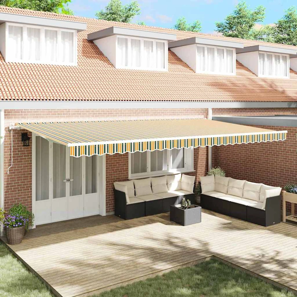 Ištraukiama markizė Žalia ir geltona 600 × 300 cm