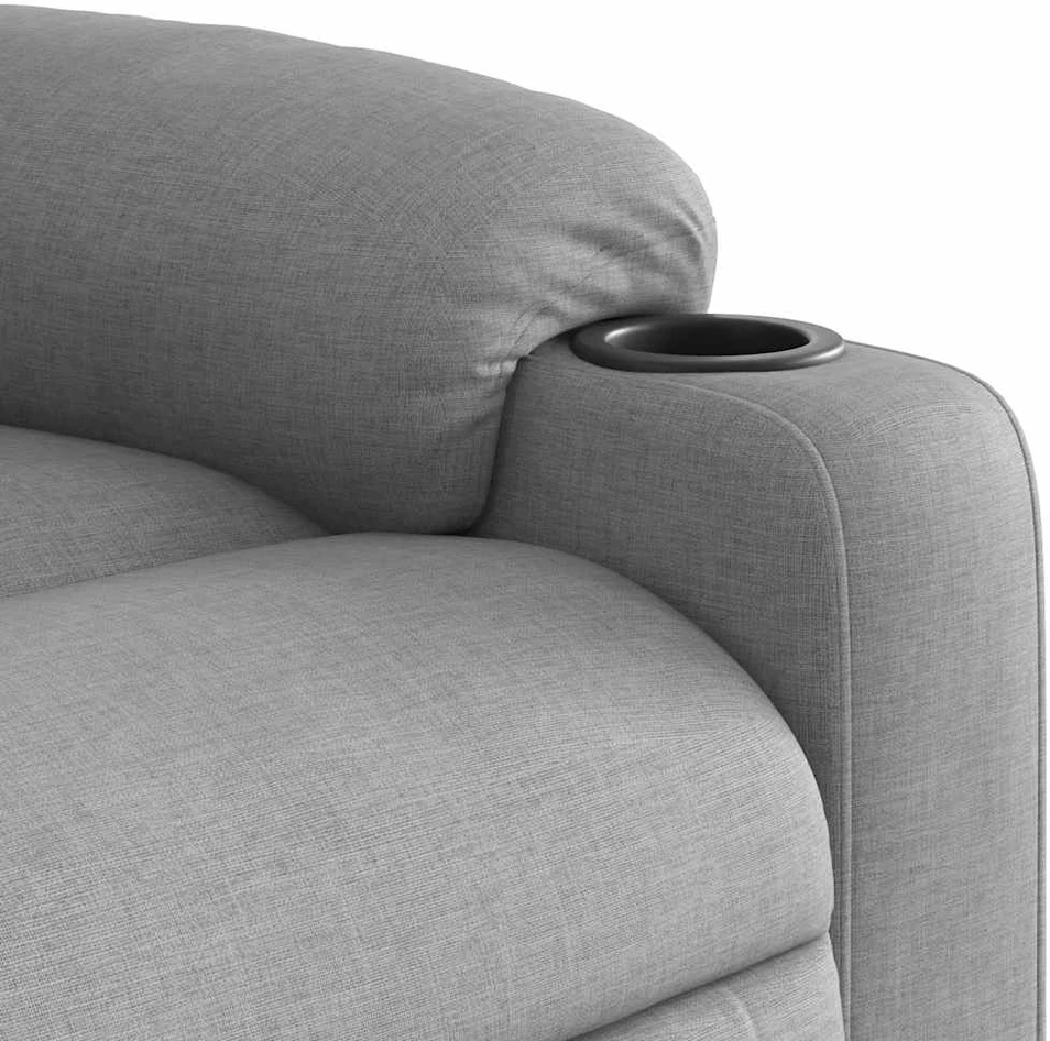 Fotelis Elektrinis atlošiamas krėslas, šviesiai pilkos spalvos, audinys