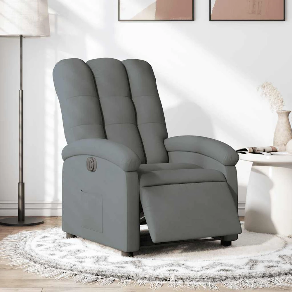 Fotelis Elektrinis atlošiamas krėslas, tamsiai pilkos spalvos, audinys