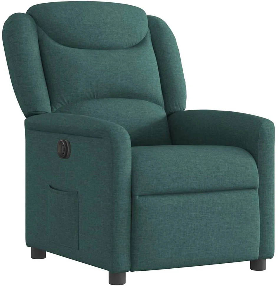 Fotelis Elektrinis atlošiamas krėslas, tamsiai žalios spalvos, audinys