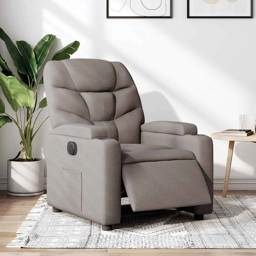 Fotelis Elektrinis atlošiamas krėslas, taupe spalvos, audinys