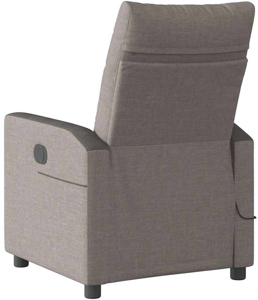 Fotelis Elektrinis atlošiamas masažinis krėslas, taupe, audinys