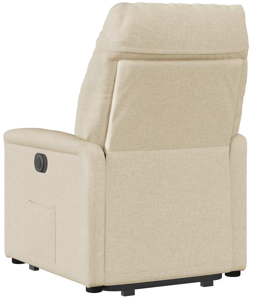 Fotelis Elektrinis atsistojantis atlošiamas krėslas, kreminis, audinys