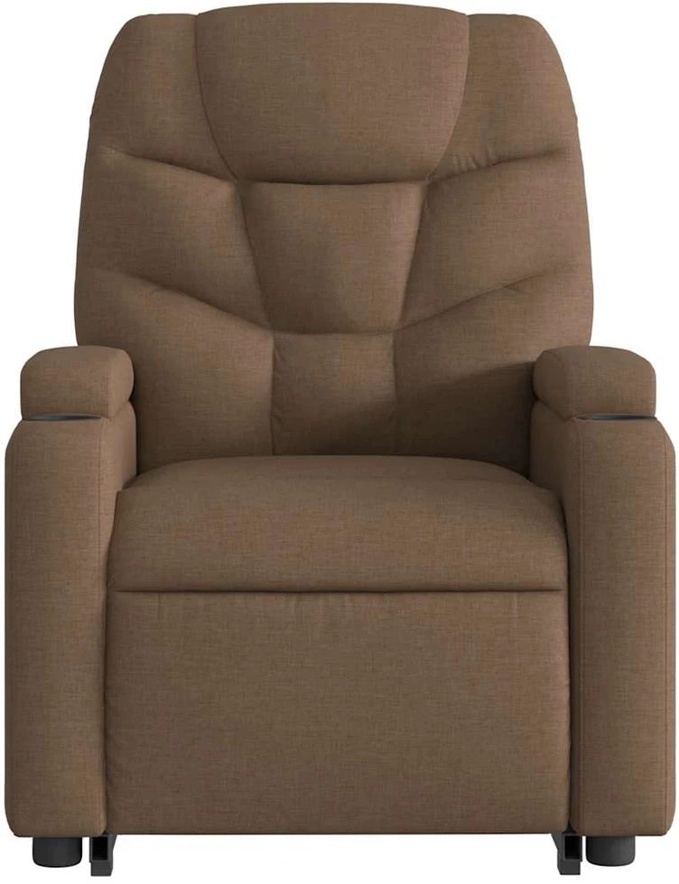 Fotelis Elektrinis atsistojantis atlošiamas krėslas, rudas, audinys