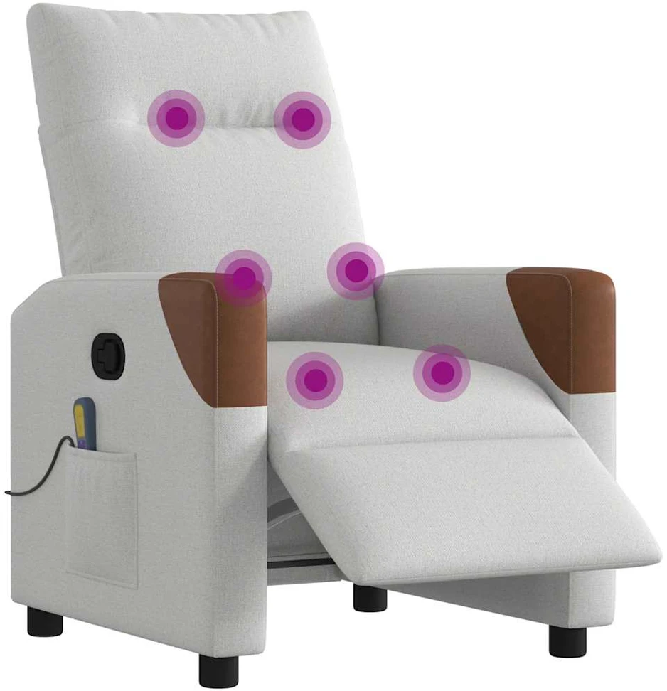 Fotelis Elektrinis masažinis krėslas, pilkos spalvos, audinys