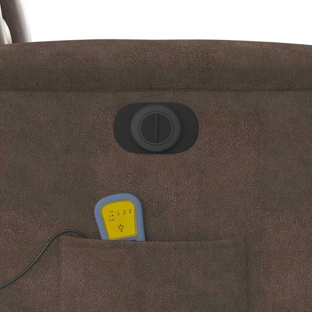 Fotelis Elektrinis masažinis krėslas, rudas, mikropluošto audinys