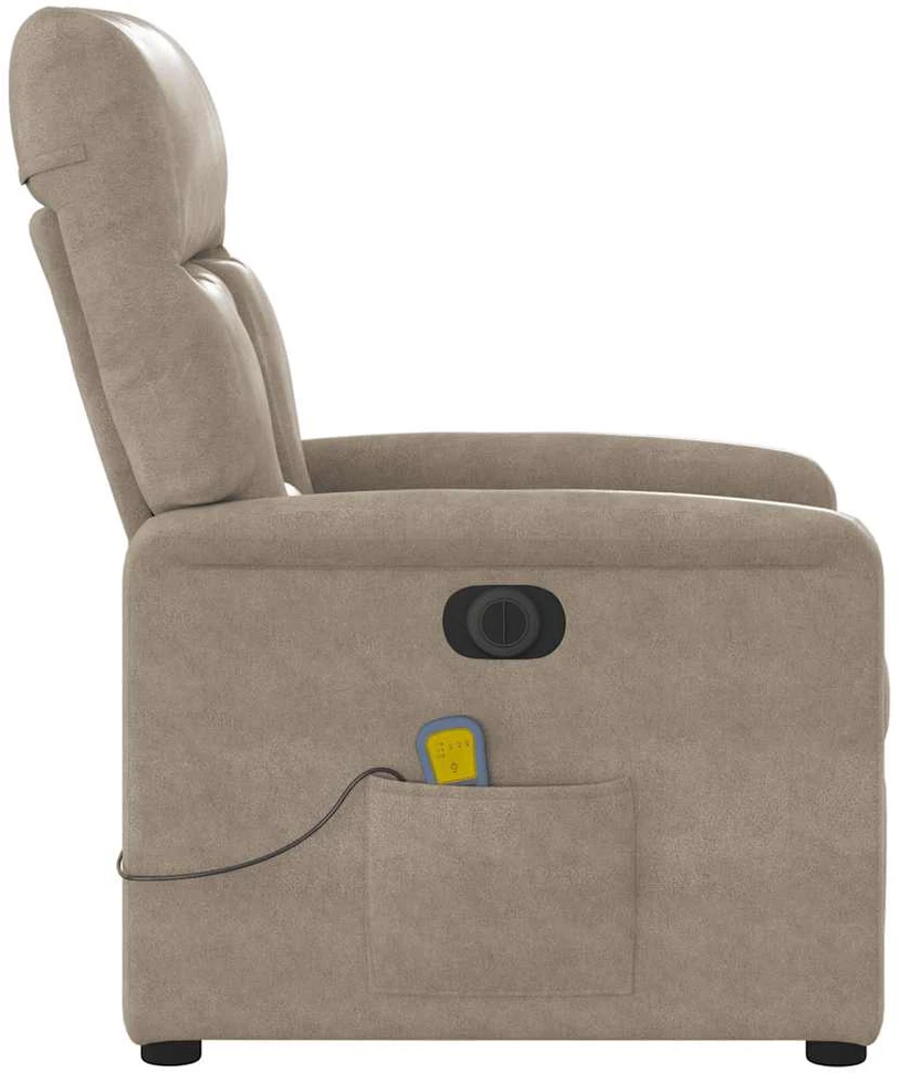 Fotelis Elektrinis masažinis krėslas, taupe, mikropluošto audinys