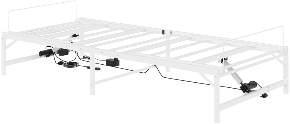 Lova Elektrinis reguliuojamas lovos rėmas Balta 100 x 200 cm Plienas
