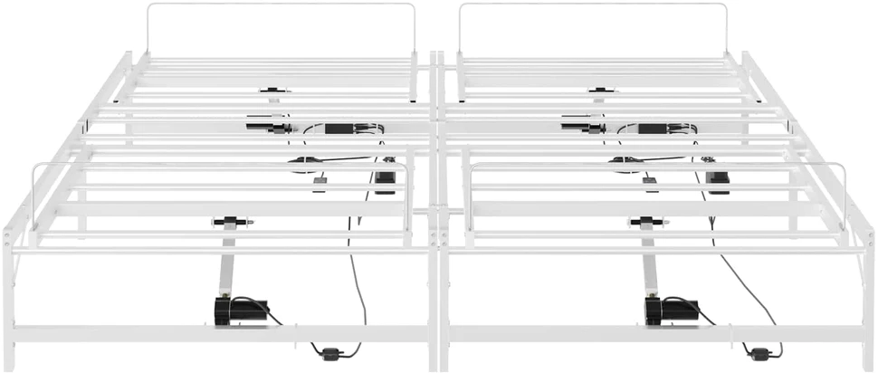 Lova Elektrinis reguliuojamas lovos rėmas Balta 160 x 200 cm Plienas
