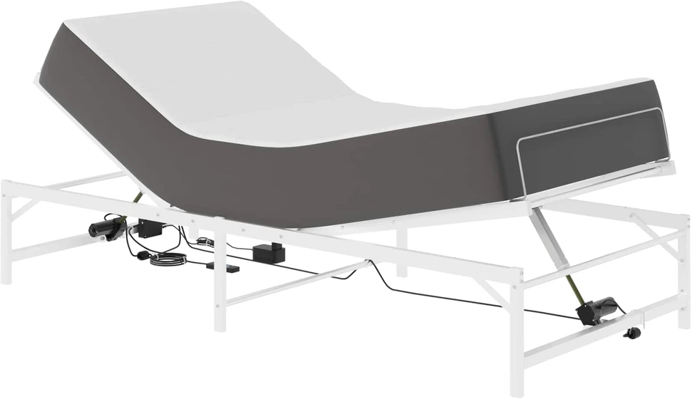 Lova Elektrinis reguliuojamas lovos rėmas Balta 100 x 190 cm Plienas