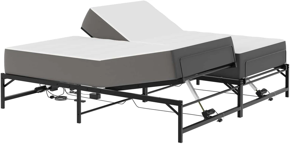 Lova Elektrinis reguliuojamas lovos rėmas Juoda 200 x 200 cm Plienas