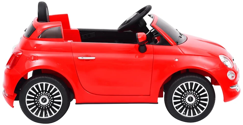 Elektrinis vaikiškas automobilis Fiat 500, raudonos spalvos