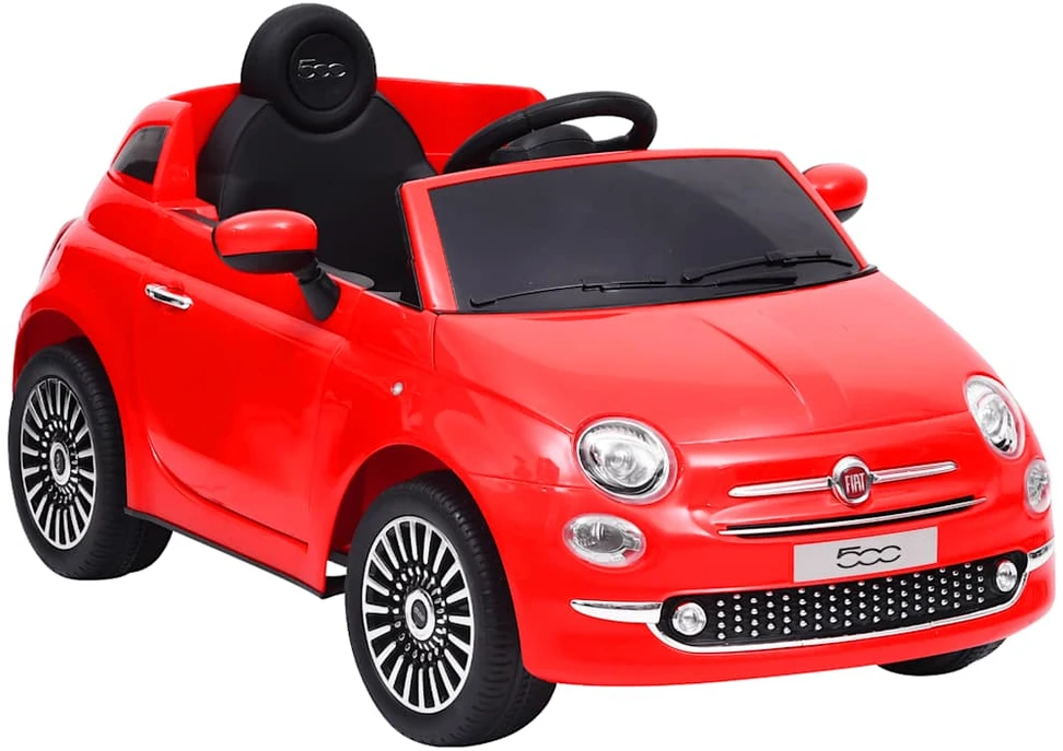 Elektrinis vaikiškas automobilis Fiat 500, raudonos spalvos