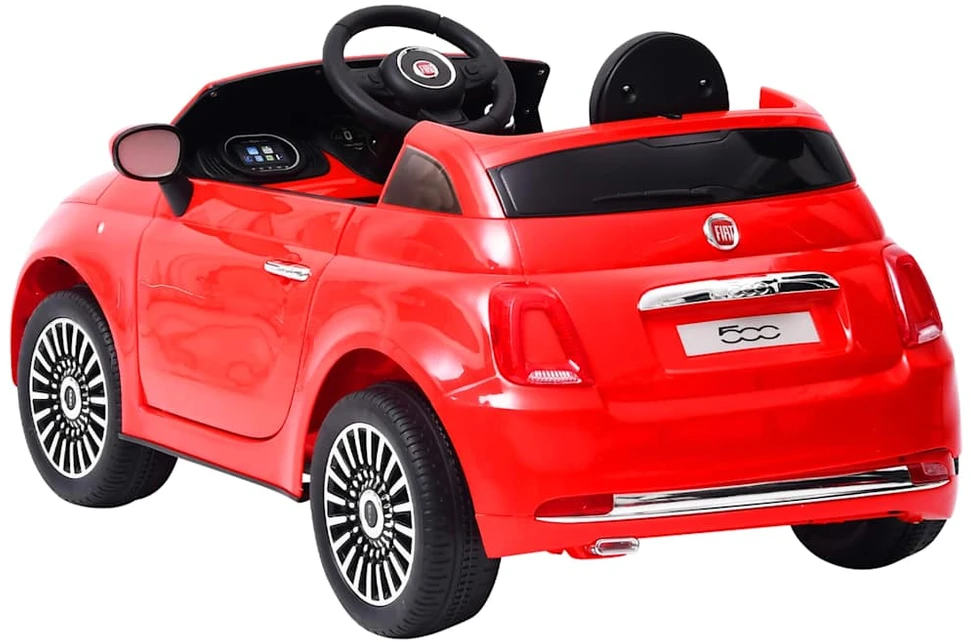Elektrinis vaikiškas automobilis Fiat 500, raudonos spalvos