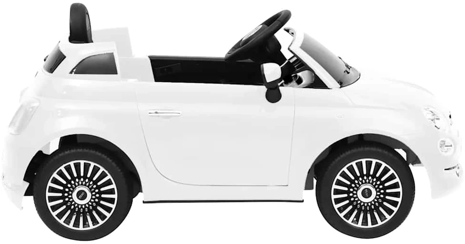 Elektrinis vaikiškas automobilis Fiat 500, baltos spalvos