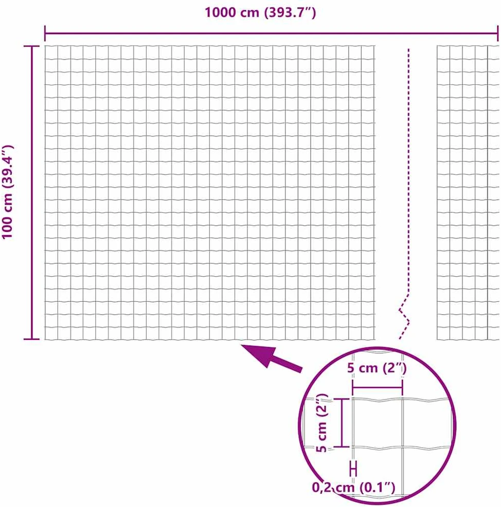 Euro tvora 1 x 10 m PVC padengta geležis Pilka