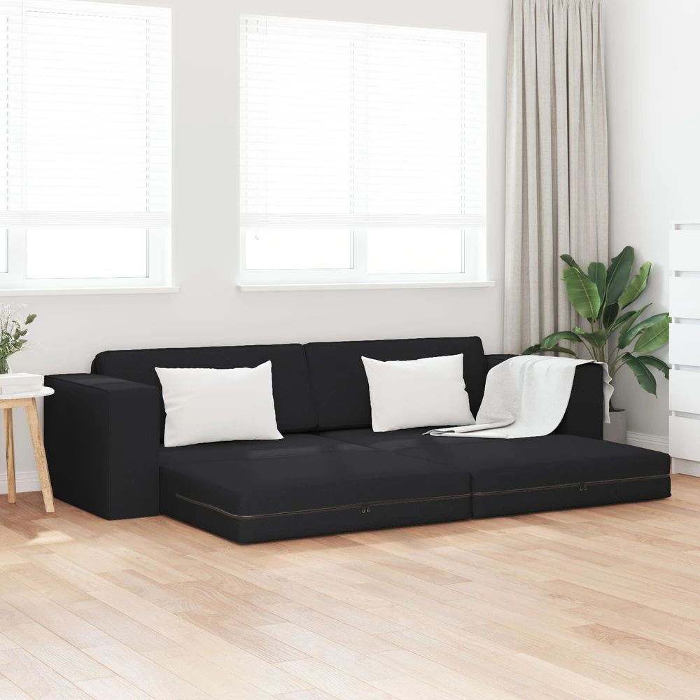 Sofa lova Juoda 245 x 78 x 77 cm audinys
