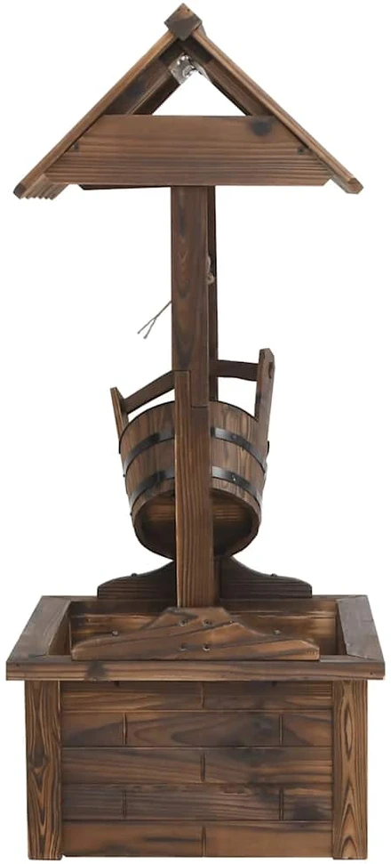 Fontanas-norų šulinys su pompa, 57x50x112cm, eglės masyvas
