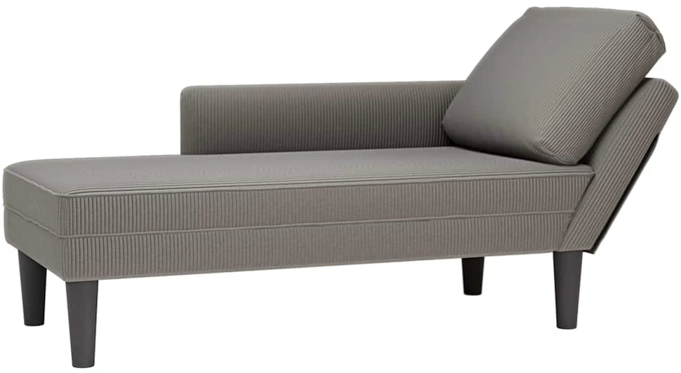 Sofa Chaise Lounge su pagalvės šviesiai pilku velveto audiniu