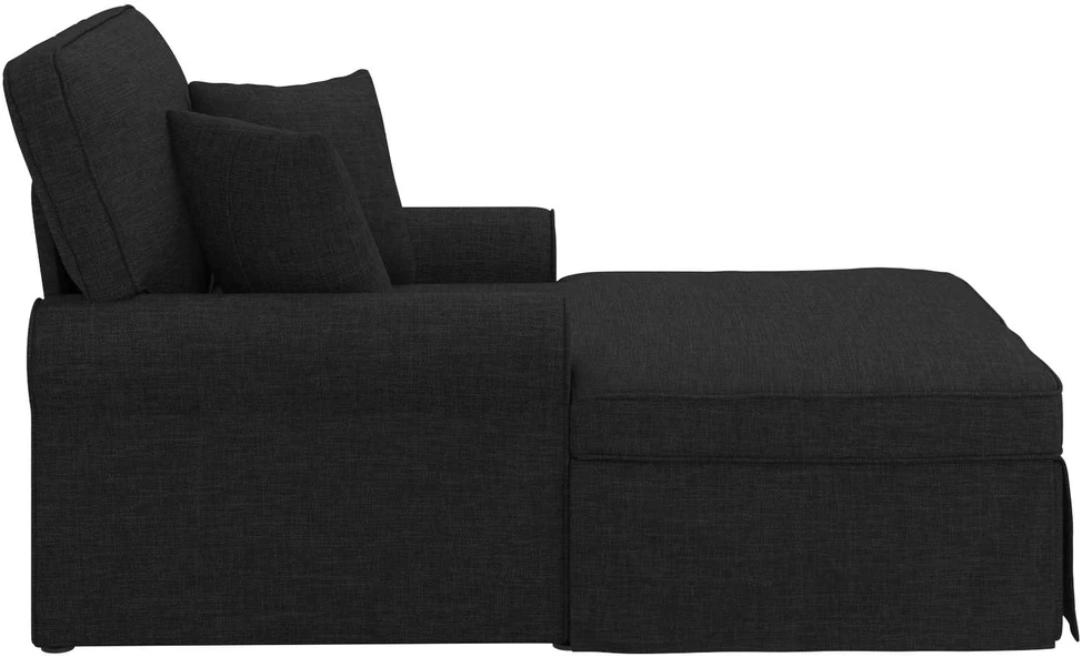 Sofa Faina su sijonu 3 vnt. Juodas audinys 91 x 157 x 91 cm