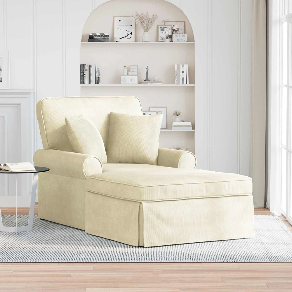 Sofa Faina su sijonu 3 vnt. Kreminė Kordūrinis audinys