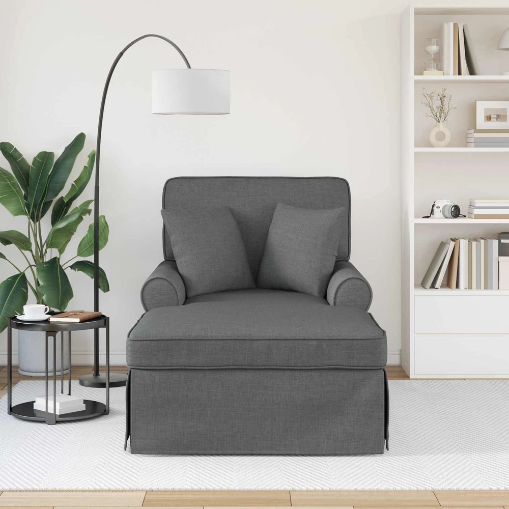 Sofa Faina su sijonu 3 vnt. Tamsiai pilka audinys 91 x 157 x 91 cm