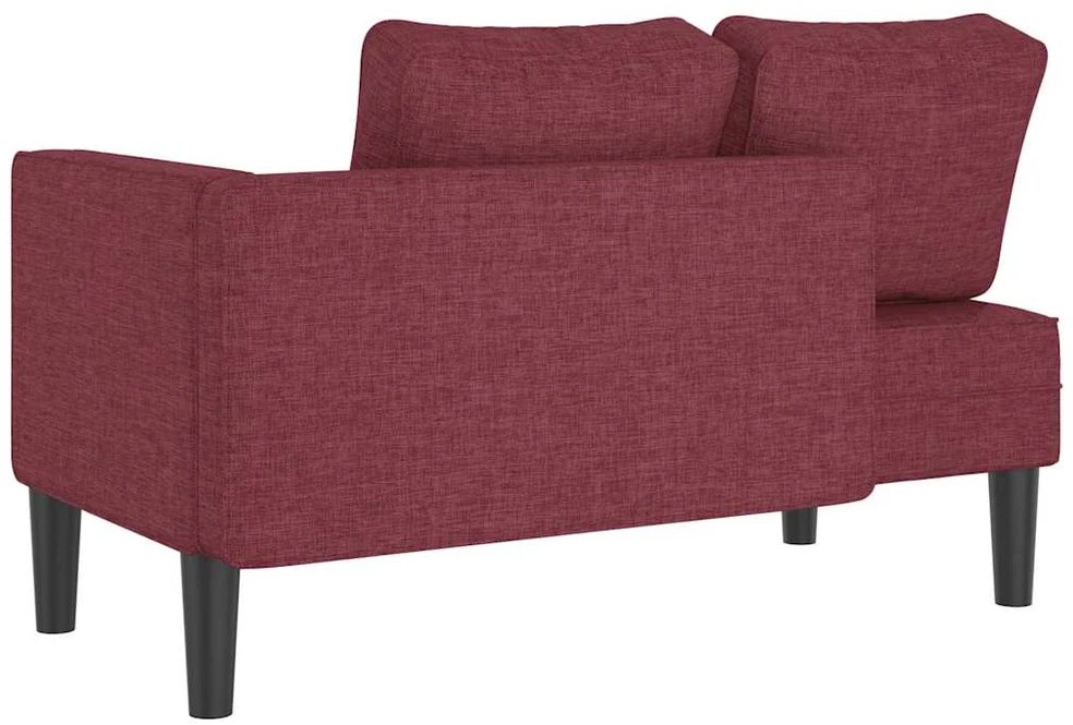Poilsio sofa su ilga pagalve, raudonojo vyno spalvos, audinys