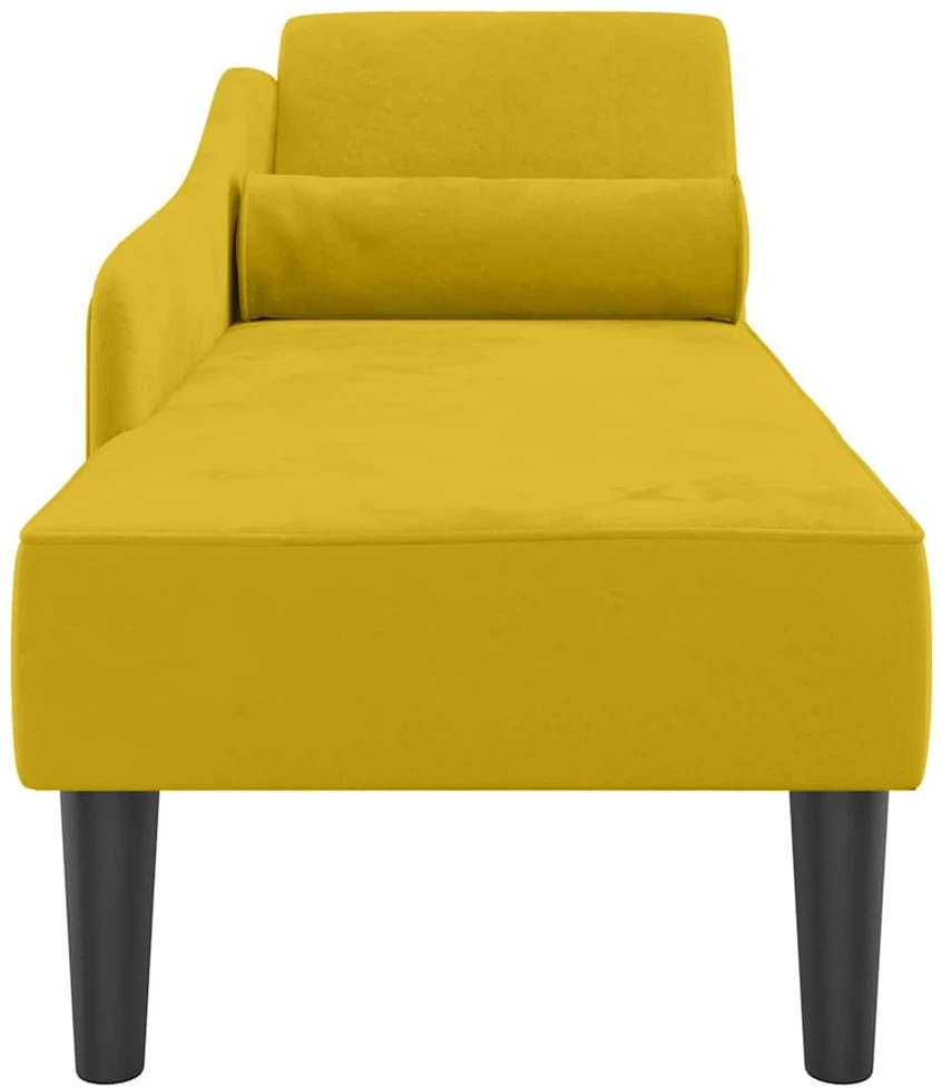 Poilsio sofa su pagalvėlėmis, geltonos spalvos, aksomas