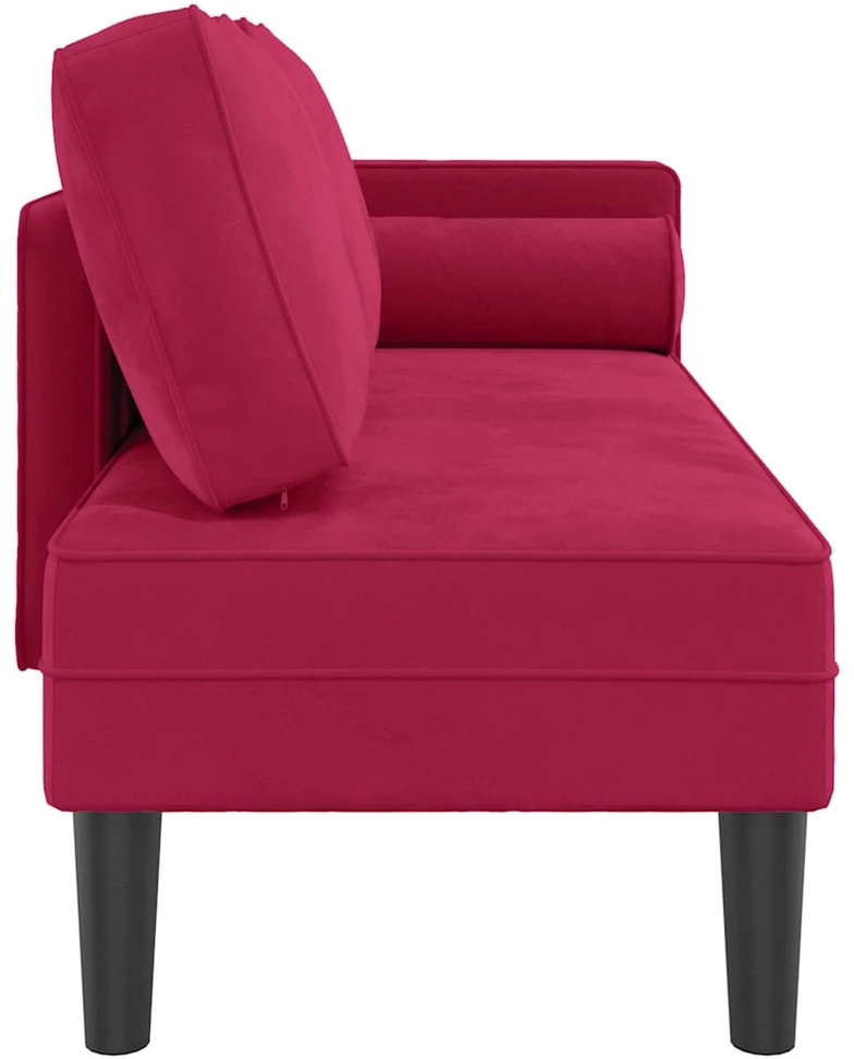 Poilsio sofa su pagalvėlėmis, raudonojo vyno spalvos, aksomas