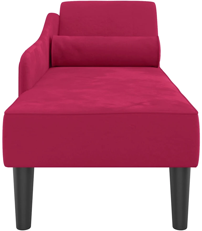 Poilsio sofa su pagalvėlėmis, raudonojo vyno spalvos, aksomas