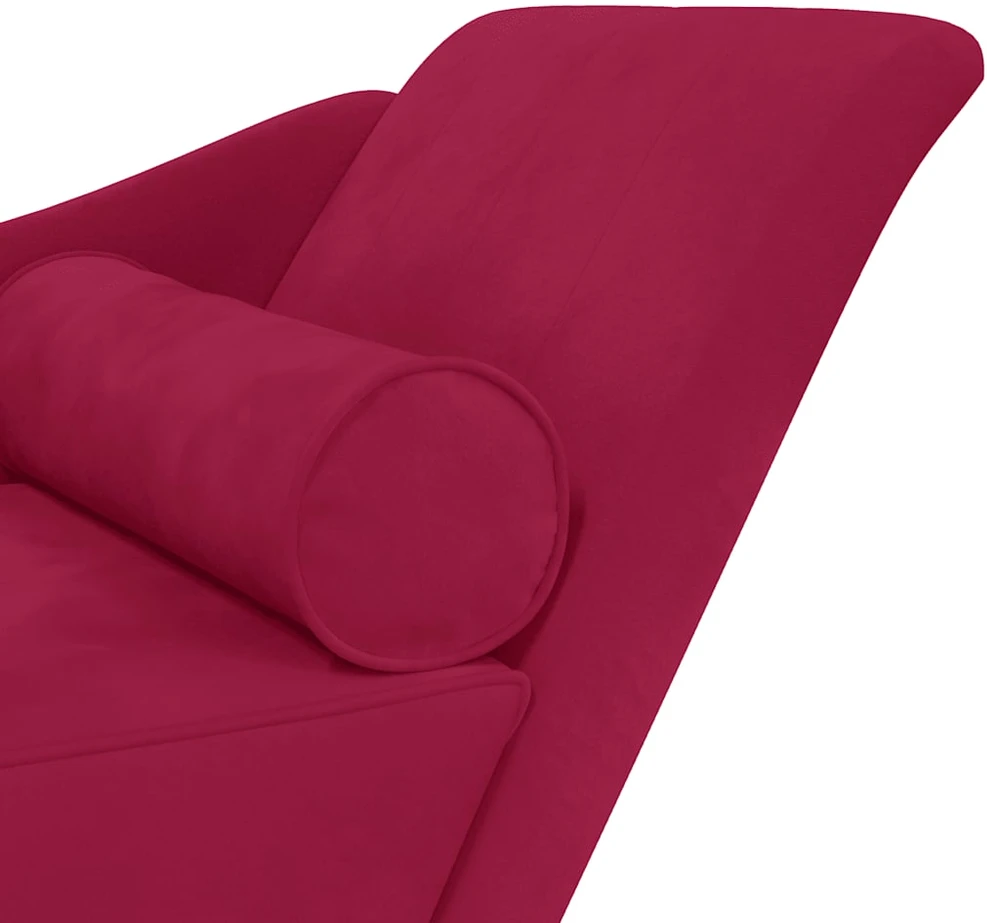 Poilsio sofa su pagalvėlėmis, raudonojo vyno spalvos, aksomas