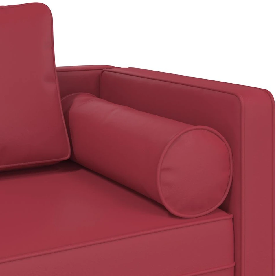 Poilsio sofa su pagalvėmis, vyno, dirbtinė oda