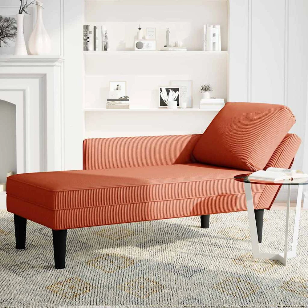 Fotelis Poilsio sofa su pagalvės raudonai oranžiniu velveto audinys