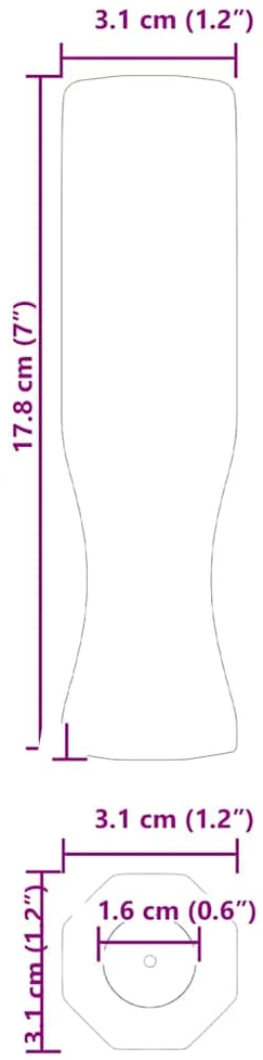 Stalo futbolo rankenos 10 vnt. Juodas 3,1 x 3,1 x 17,8 cm PP