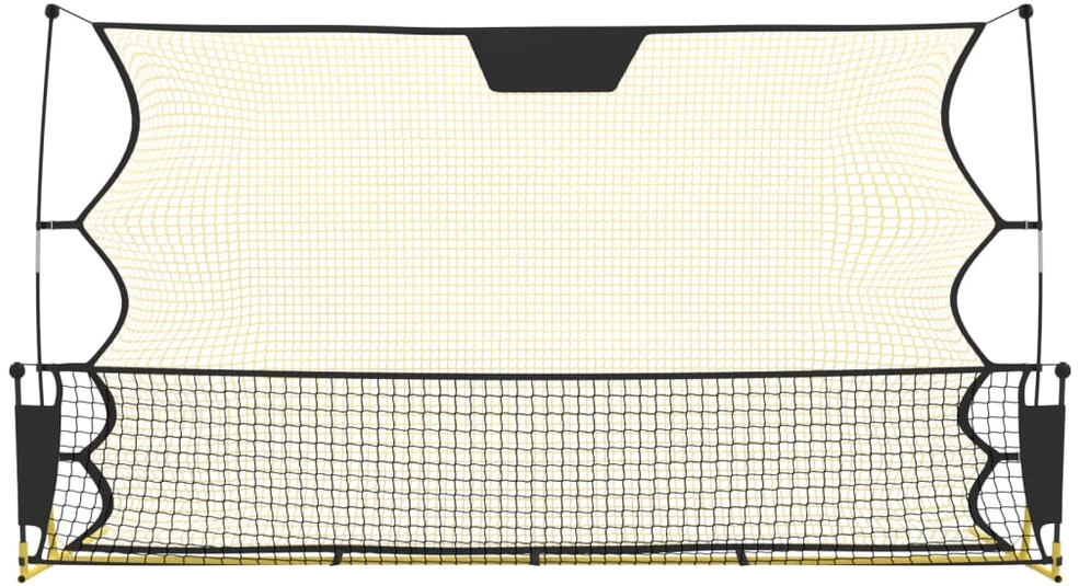 Futbolo tinklas, juodas/geltonas, 183x85x120cm, poliesteris