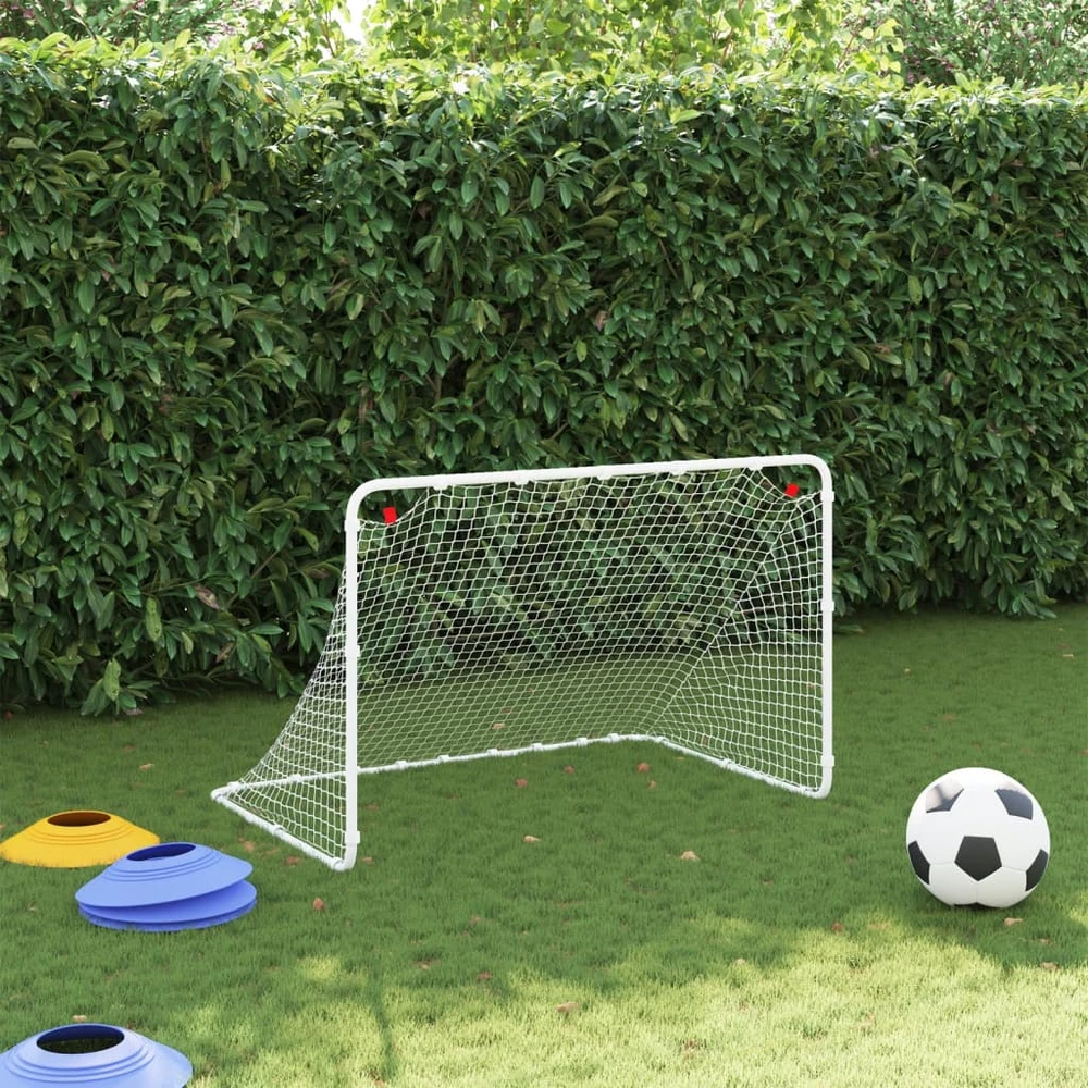 Futbolo vartai, balti, 122x81x81 cm, plienas