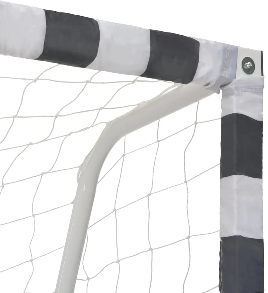 Futbolo vartai, juodos ir baltos sp., 300x200x90 cm, metalas