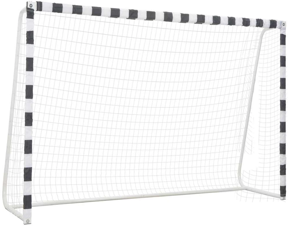 Futbolo vartai, juodos ir baltos sp., 300x200x90 cm, metalas