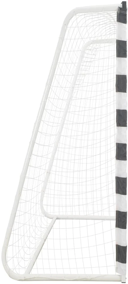 Futbolo vartai, juodos ir baltos sp., 300x200x90 cm, metalas